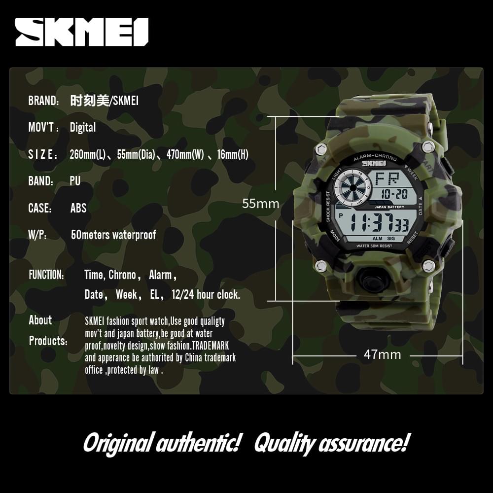 SKMEI 1019 – Reloj Digital Militar con LED para Hombre - vista de detalle