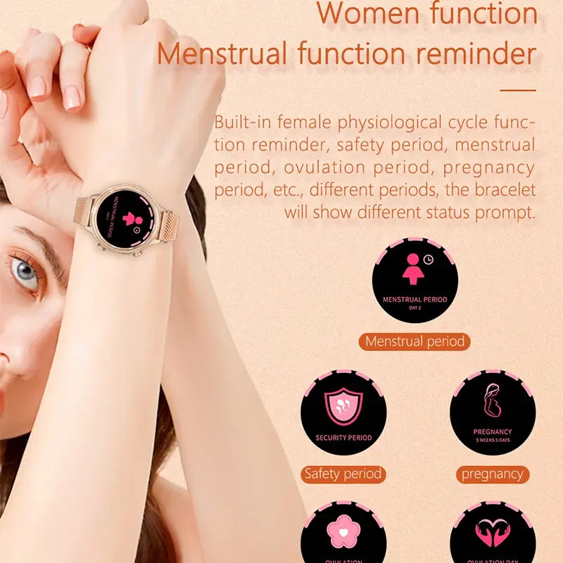 M3 Pulsera Inteligente para Mujer con Recordatorio de Ciclo y Música